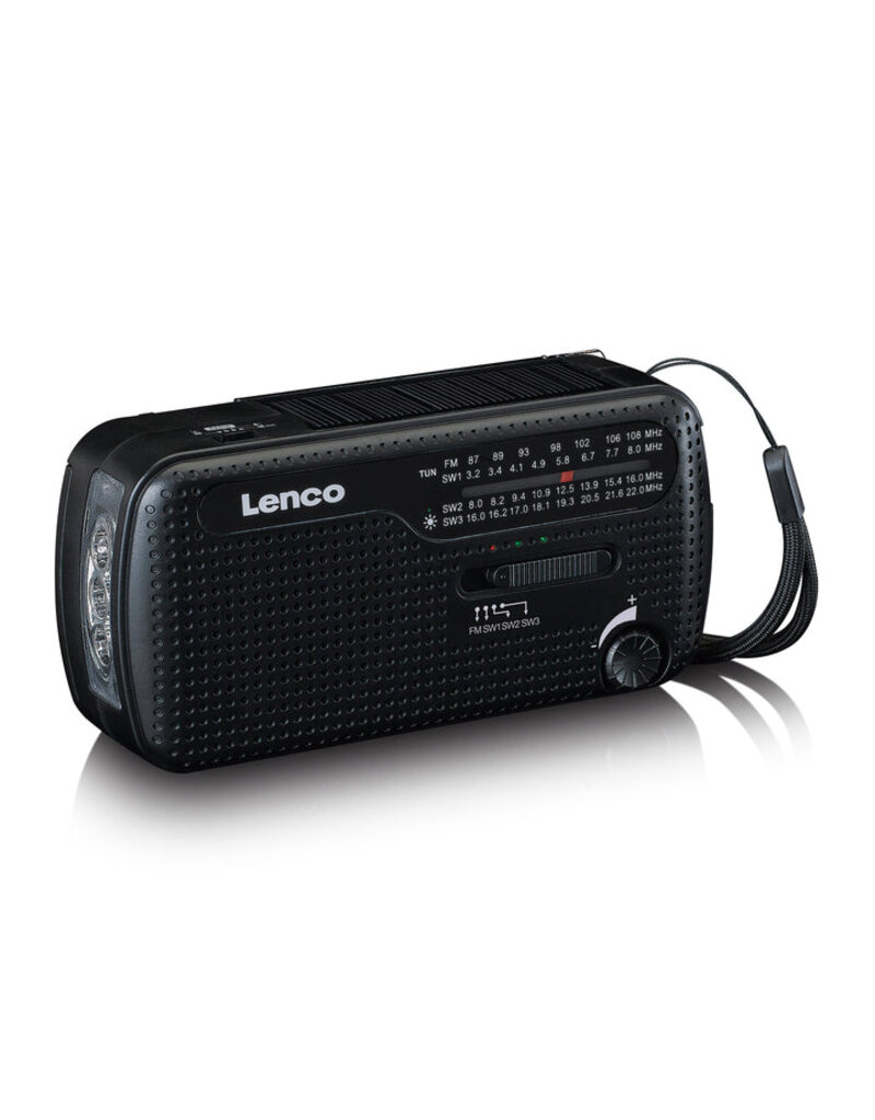 Lenco MCR-113 Draagbare opwindbare noodradio, zaklamp en powerbank in één
