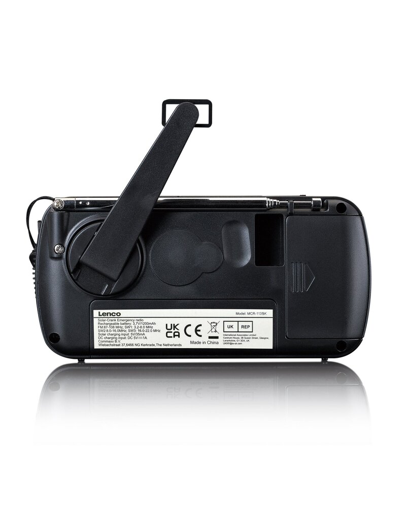 Lenco MCR-113 Draagbare opwindbare noodradio, zaklamp en powerbank in één