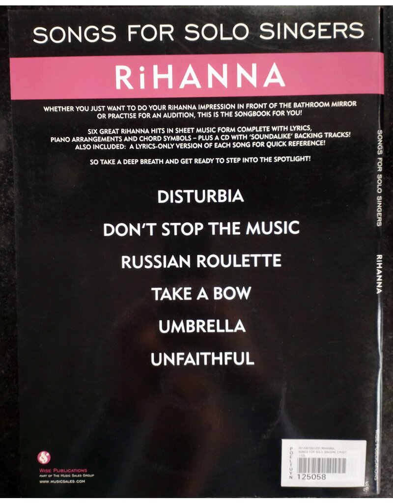 Wise Rihanna  - Songs for Solo Singers - Piano, Zang en Gitaar