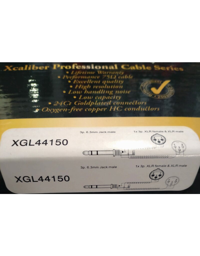 Dap Audio XGL44150 Insert kabel TRS Jack split naar XLR Male en XLR Female 1,5 meter