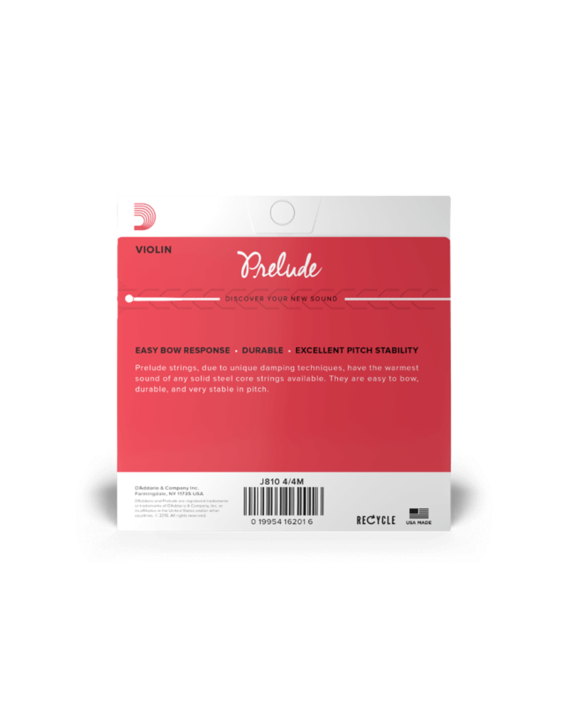 D'addario J810 Prelude Violin Strings medium tension