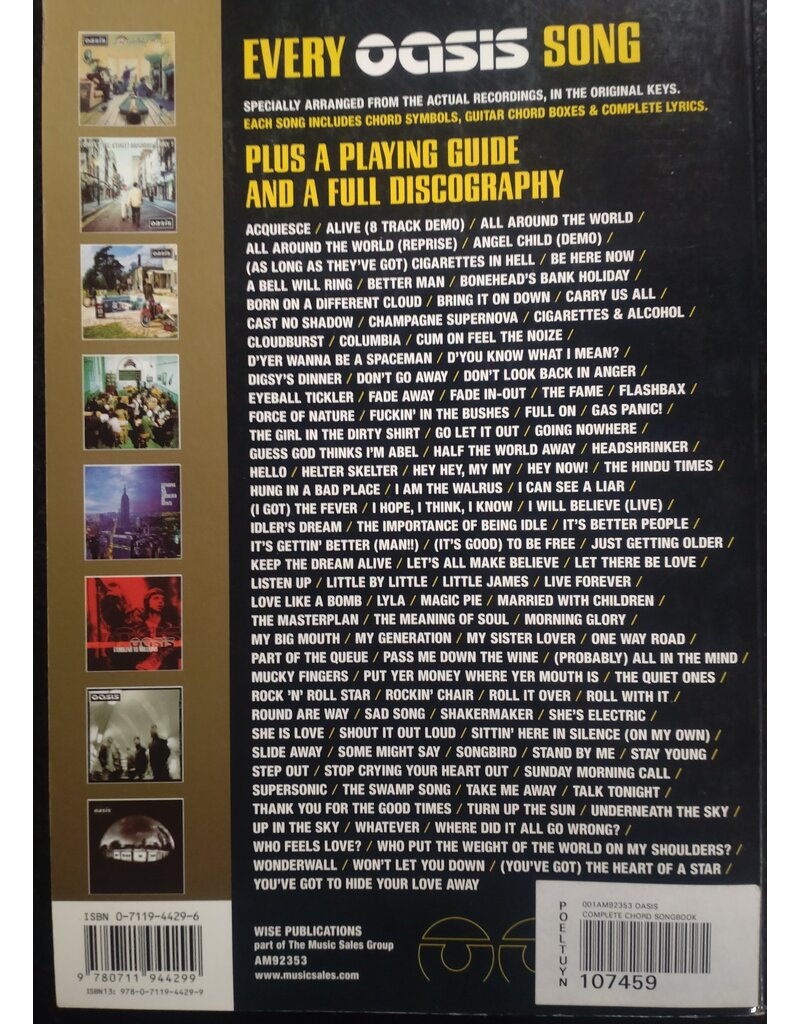 Wise Oasis Complete Chord Songbook