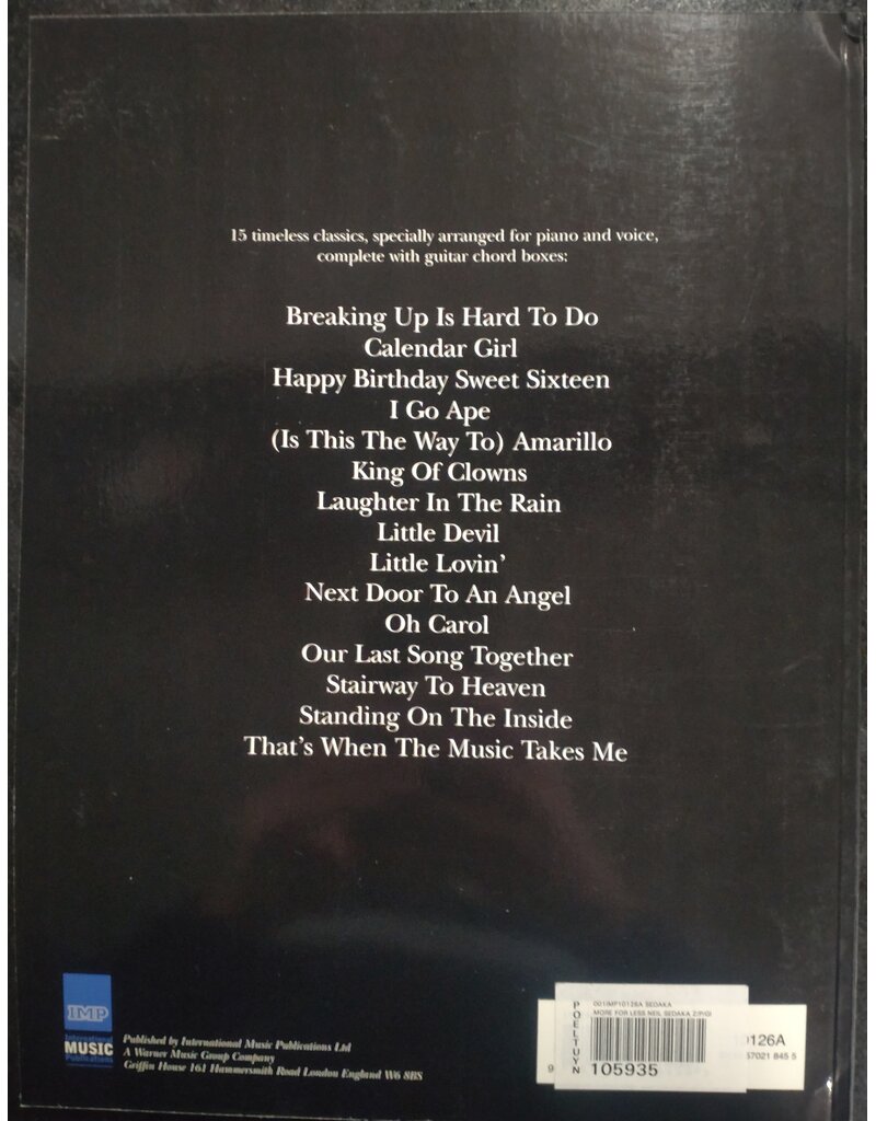 IMP Neil Sedaka - 15 timeless classics - Piano, Vocal and Guitar