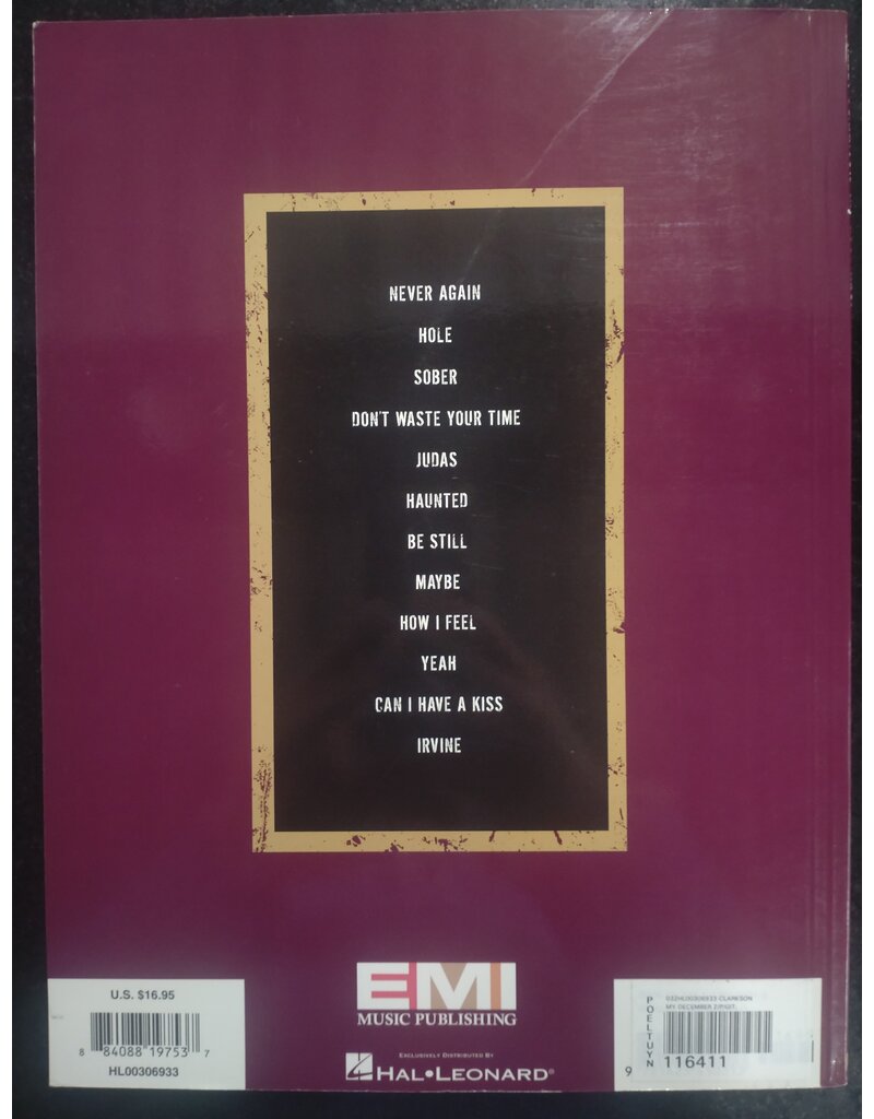 Hal Leonard Kelly Clarkson - My December - Piano, Vocal and Guitar