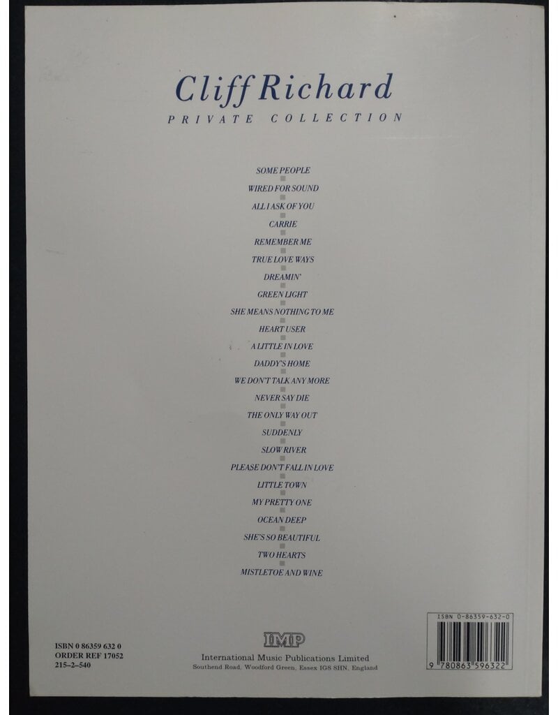 IMP Cliff Richard - Privat Collection - Piano, Vocal and Guitar