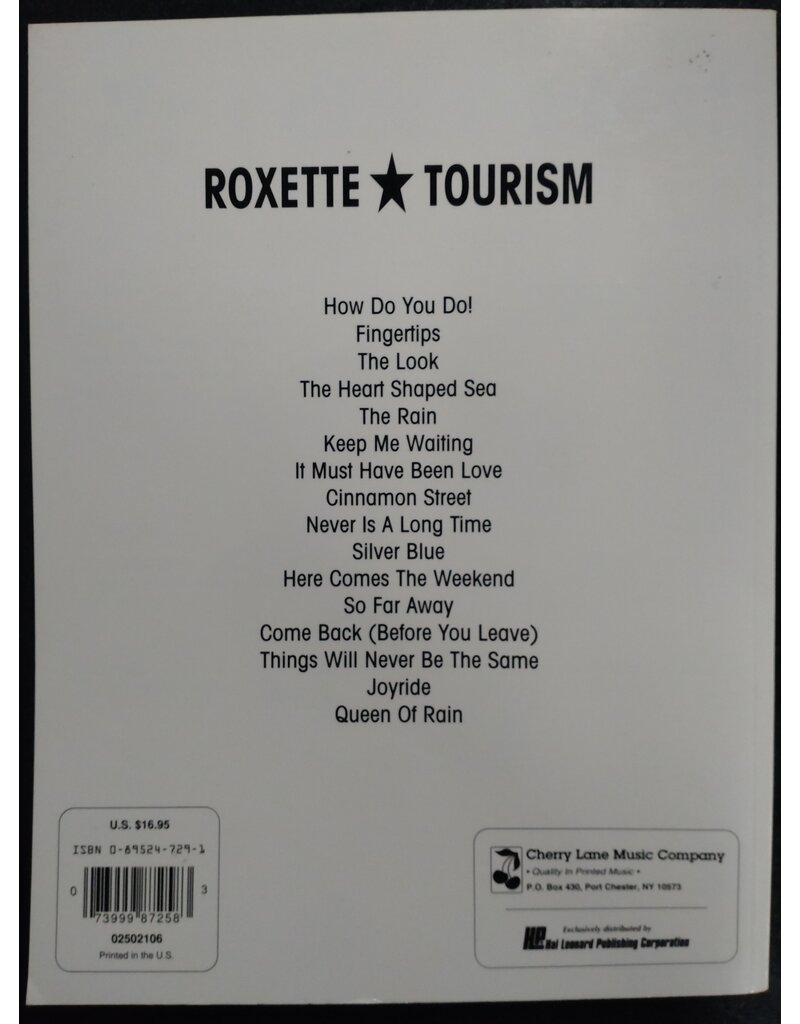Cherry Lane Music Company Roxette - Tourism - Piano, Zang en Gitaar
