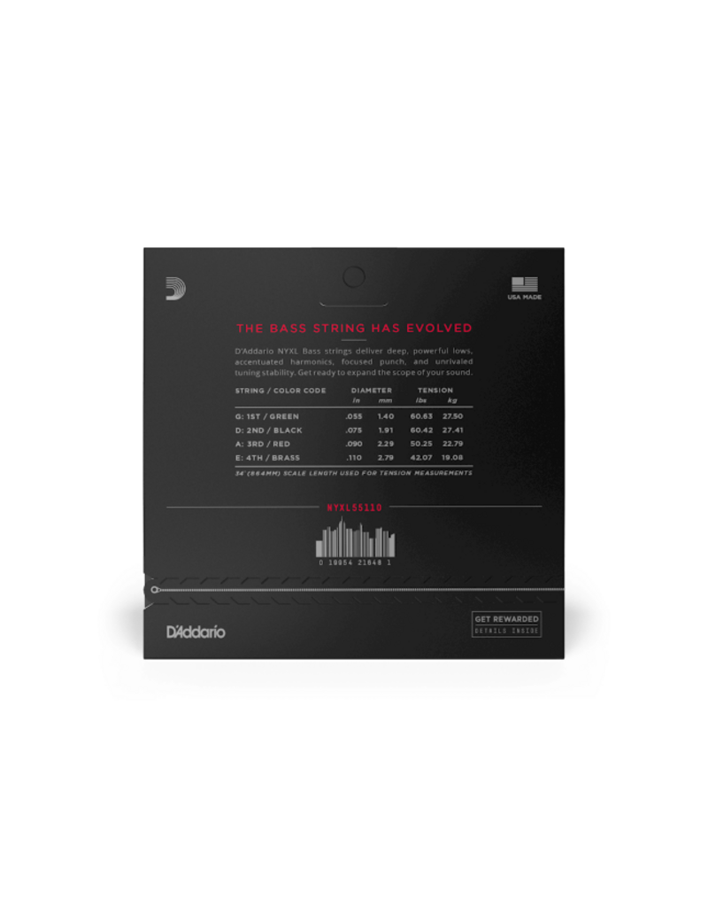 D'addario NYXL55110 Long scale basgitaar snaren 055-110