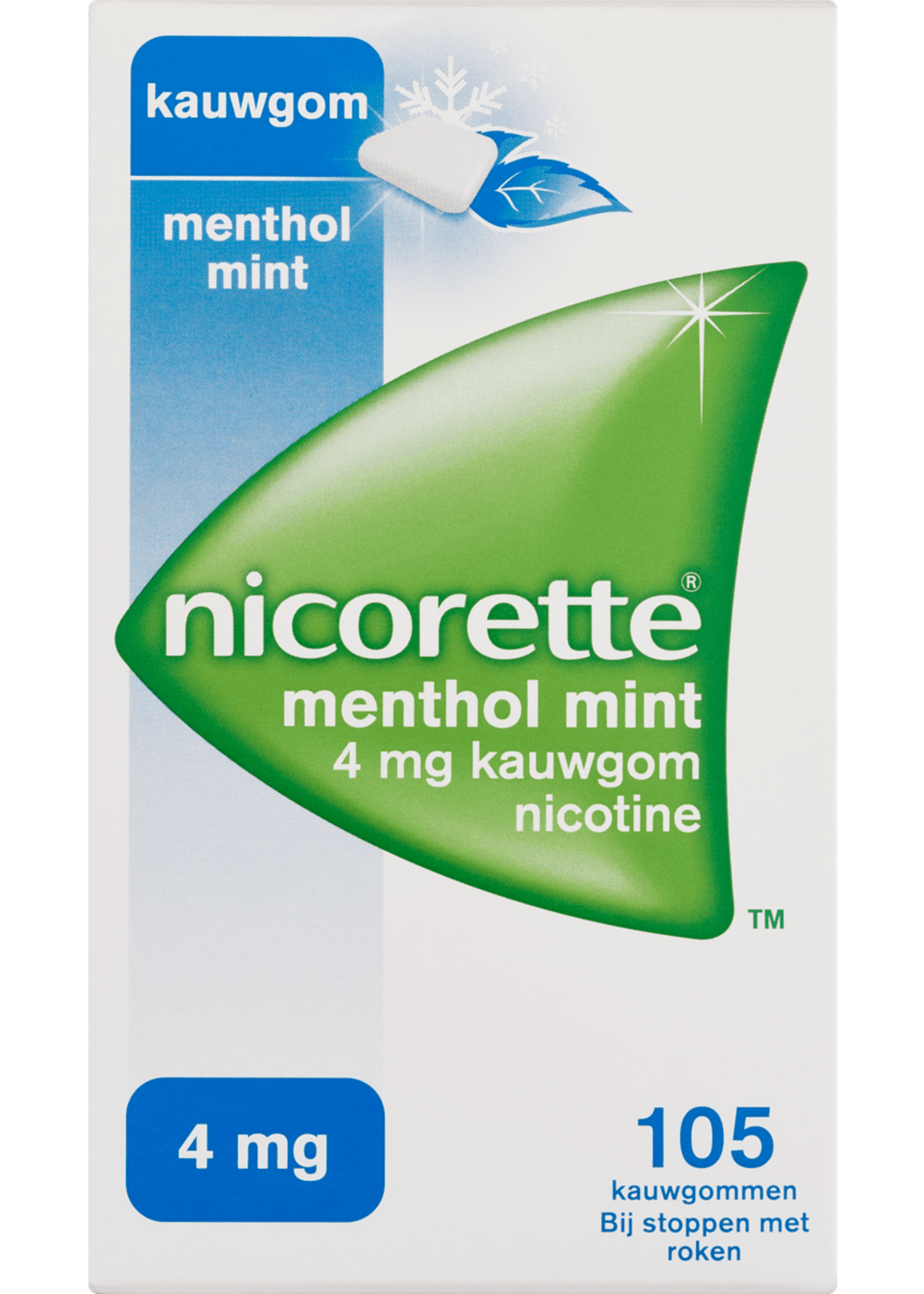 Nicorette Nicotine Kauwgom Menthol Mint 4mg 105 stuks