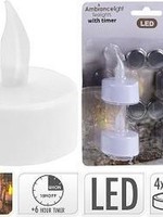 LED theelicht waxinelicht met timer op batterij (inclusief) pak a 4 stuks