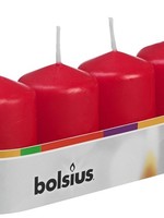 Bolsius stompkaars 60/40 tray a 4 stuks rood