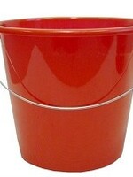 Huishoudemmer 5 ltr blauw, wit of rood met stalen hengsel