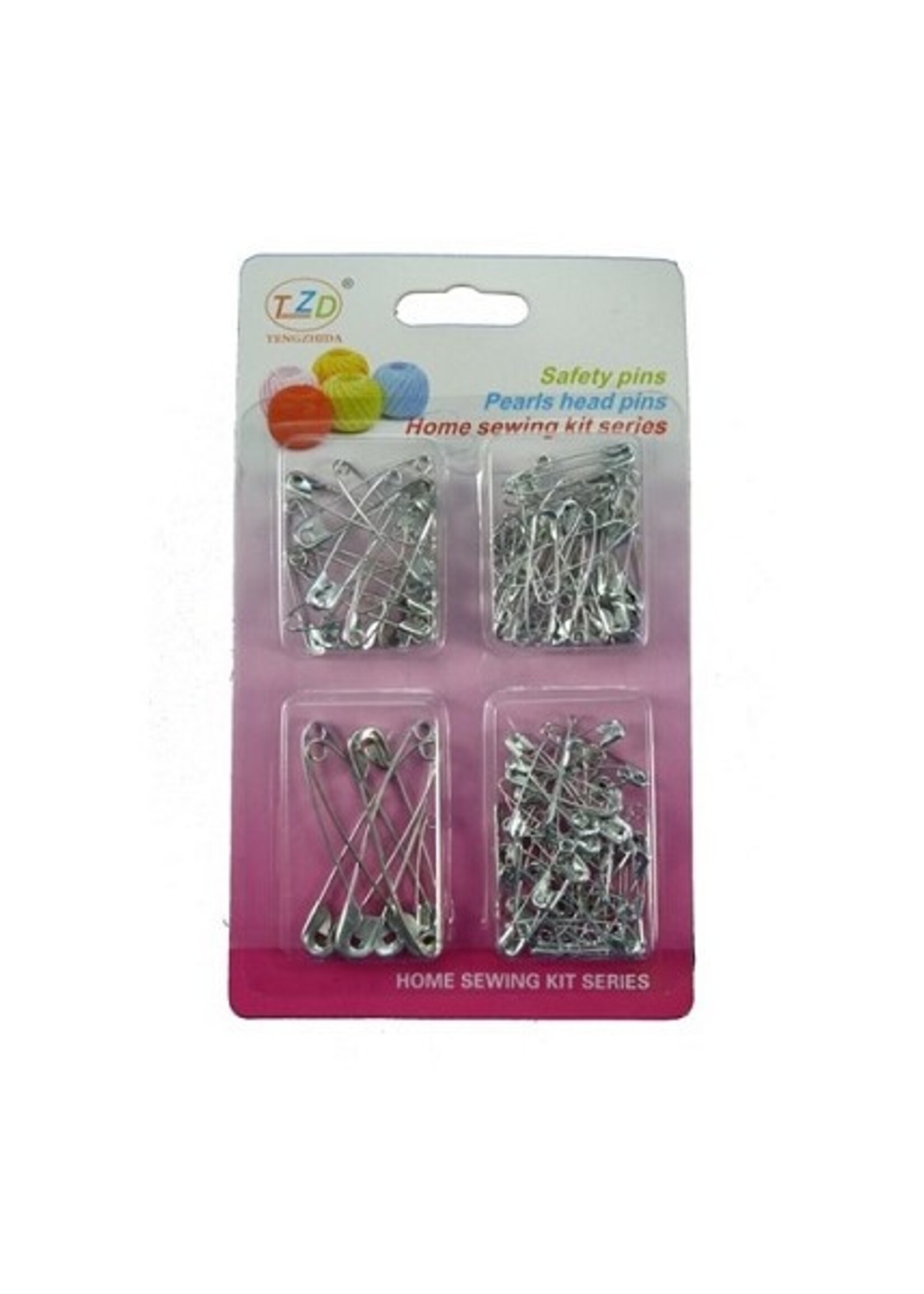 Veiligheidsspelden 100st 4 afmetingen