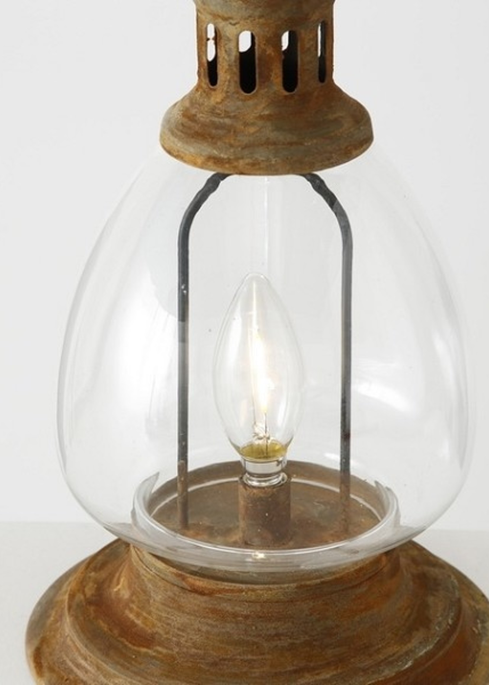 Boltze Home Lantaarn Zuma LED metaal Ø18x33cm bruin