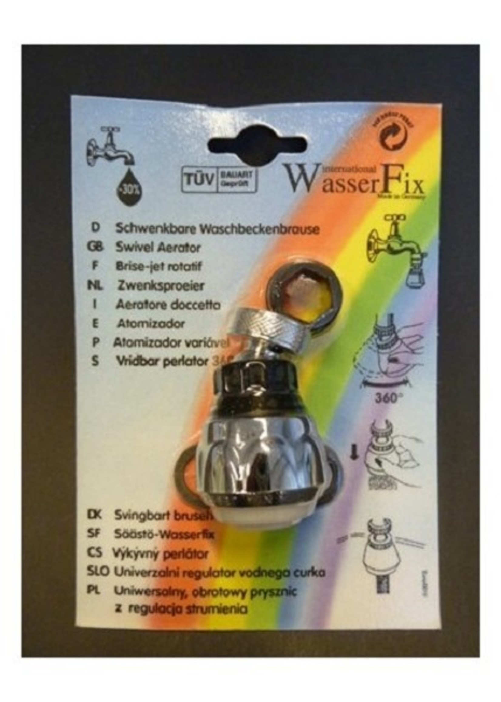 Wasserfix zwenkbare kraandouchekop chroom