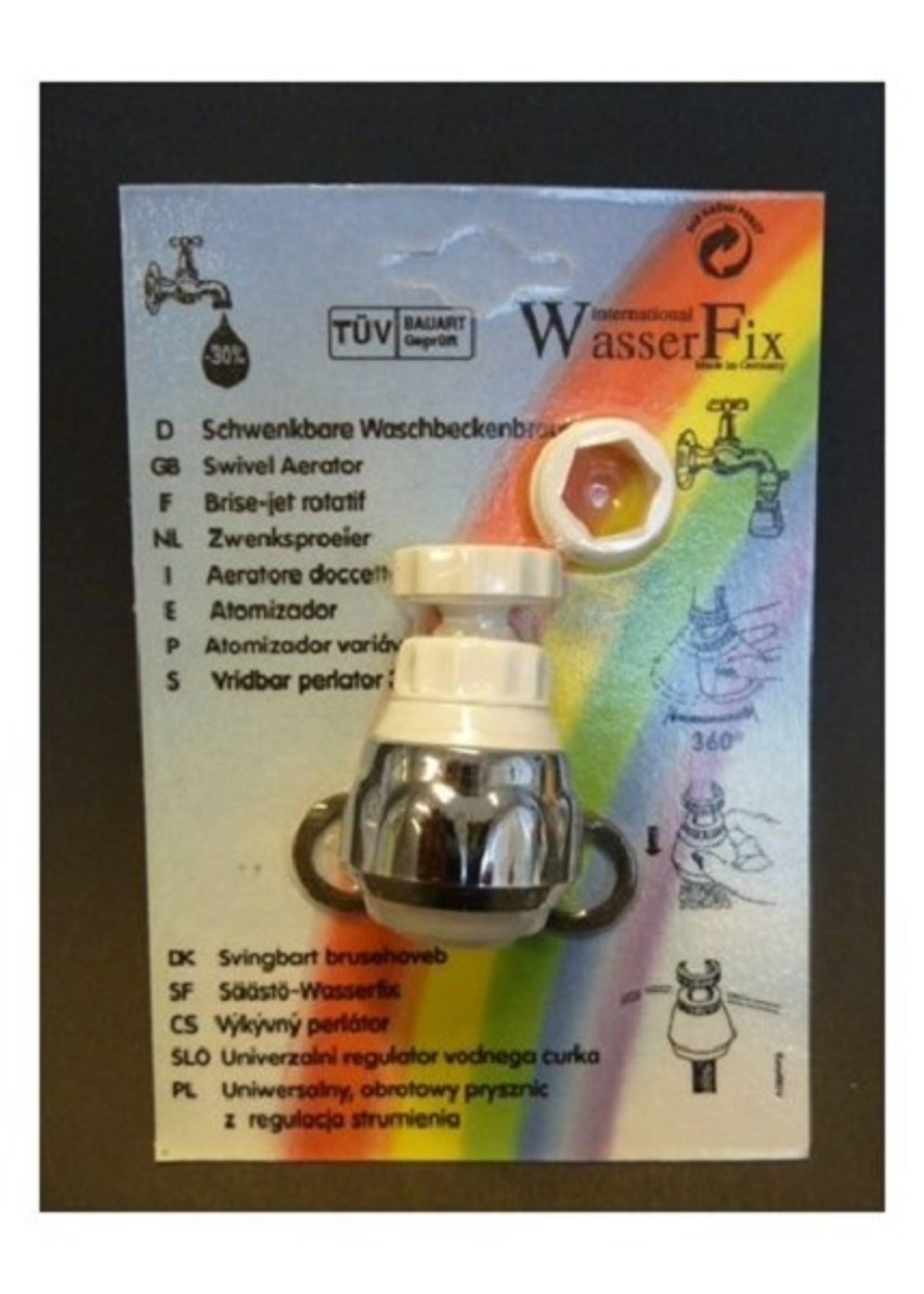 Wasserfix zwenkbare kraandouchekop wit