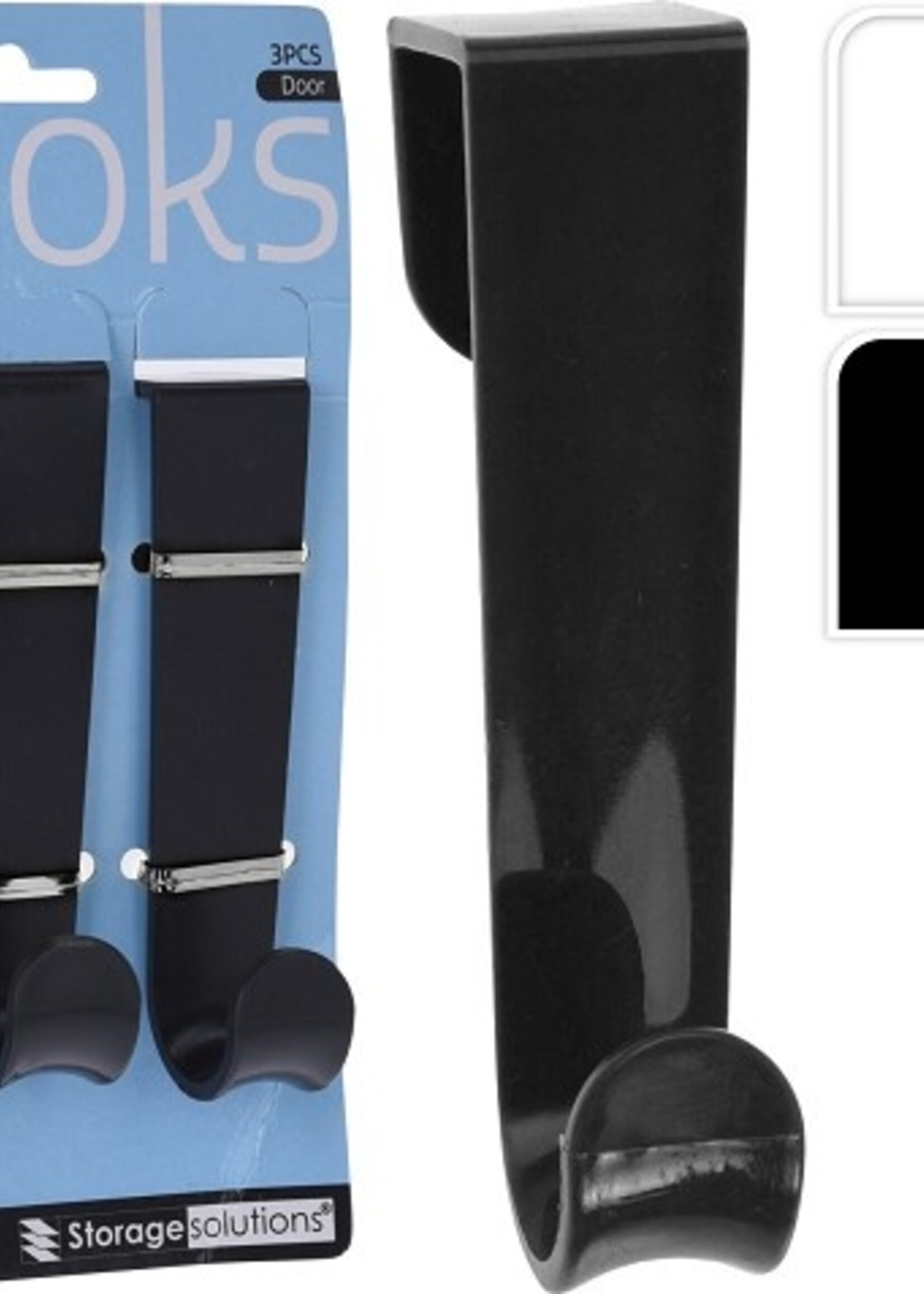 Deurhaken kunststof set van 3 stuks 12cm