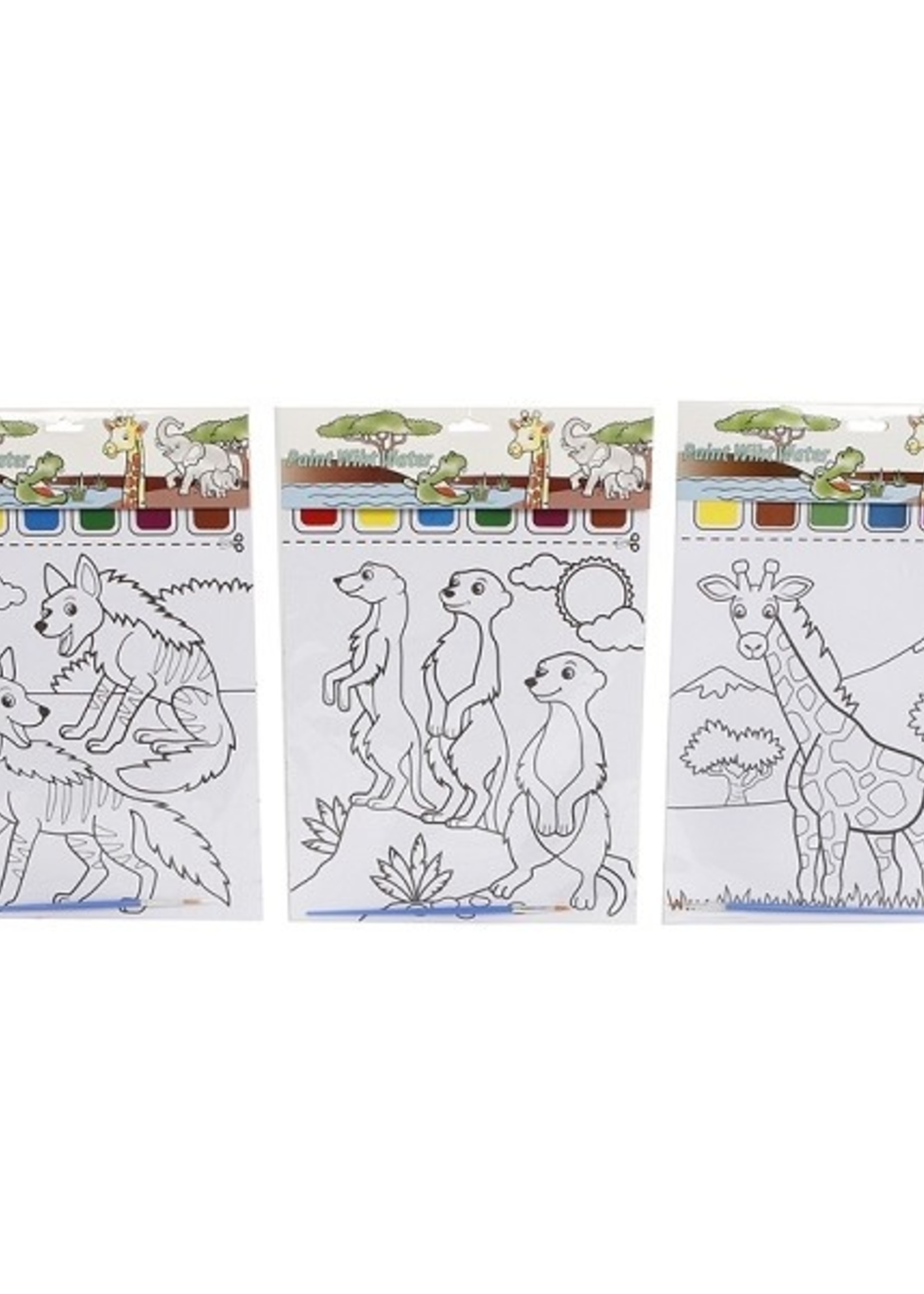 Kleurplaten met verf 6 vel