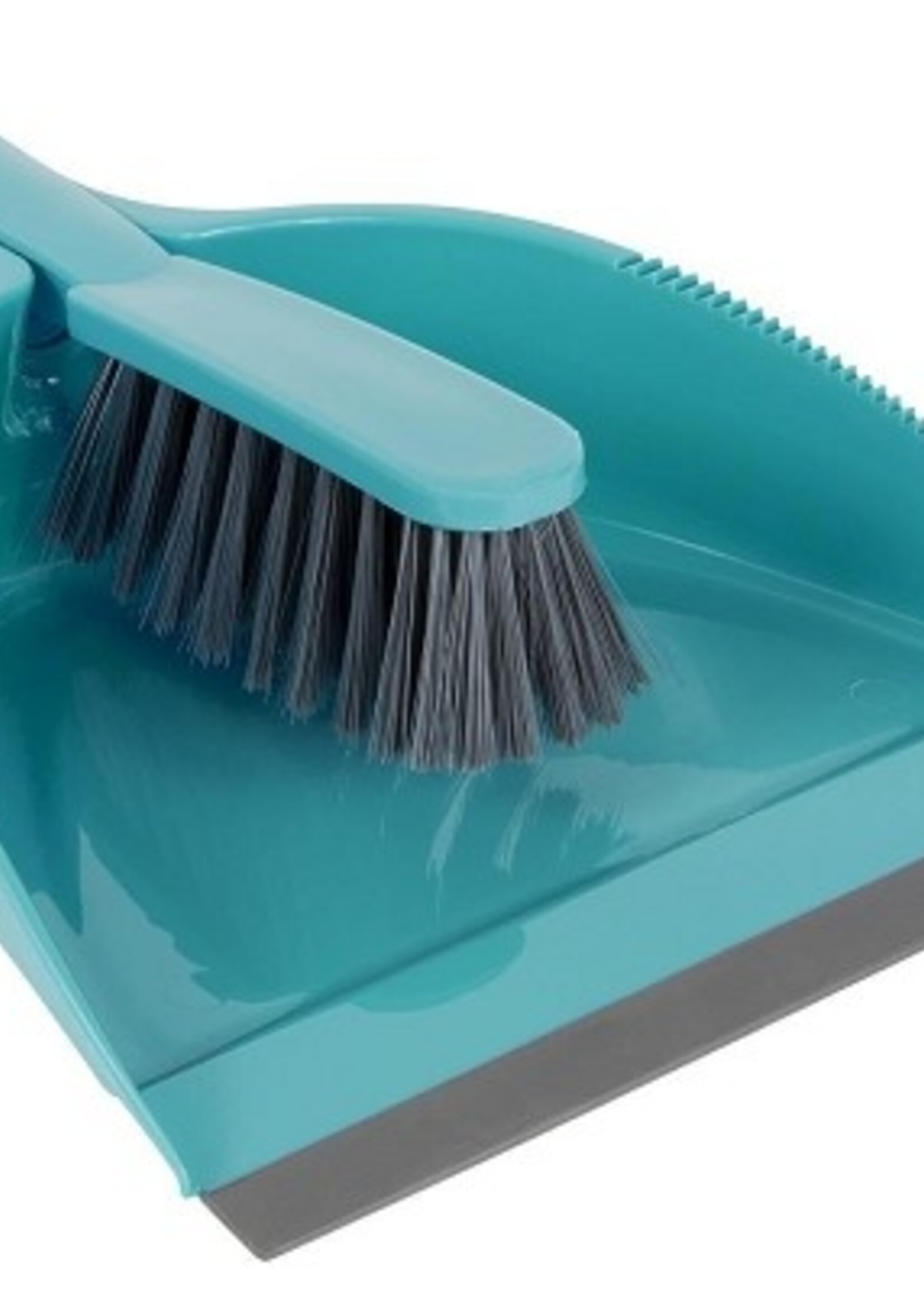 Stofblikset kunststof turquoise met rubber lip 23x21cm