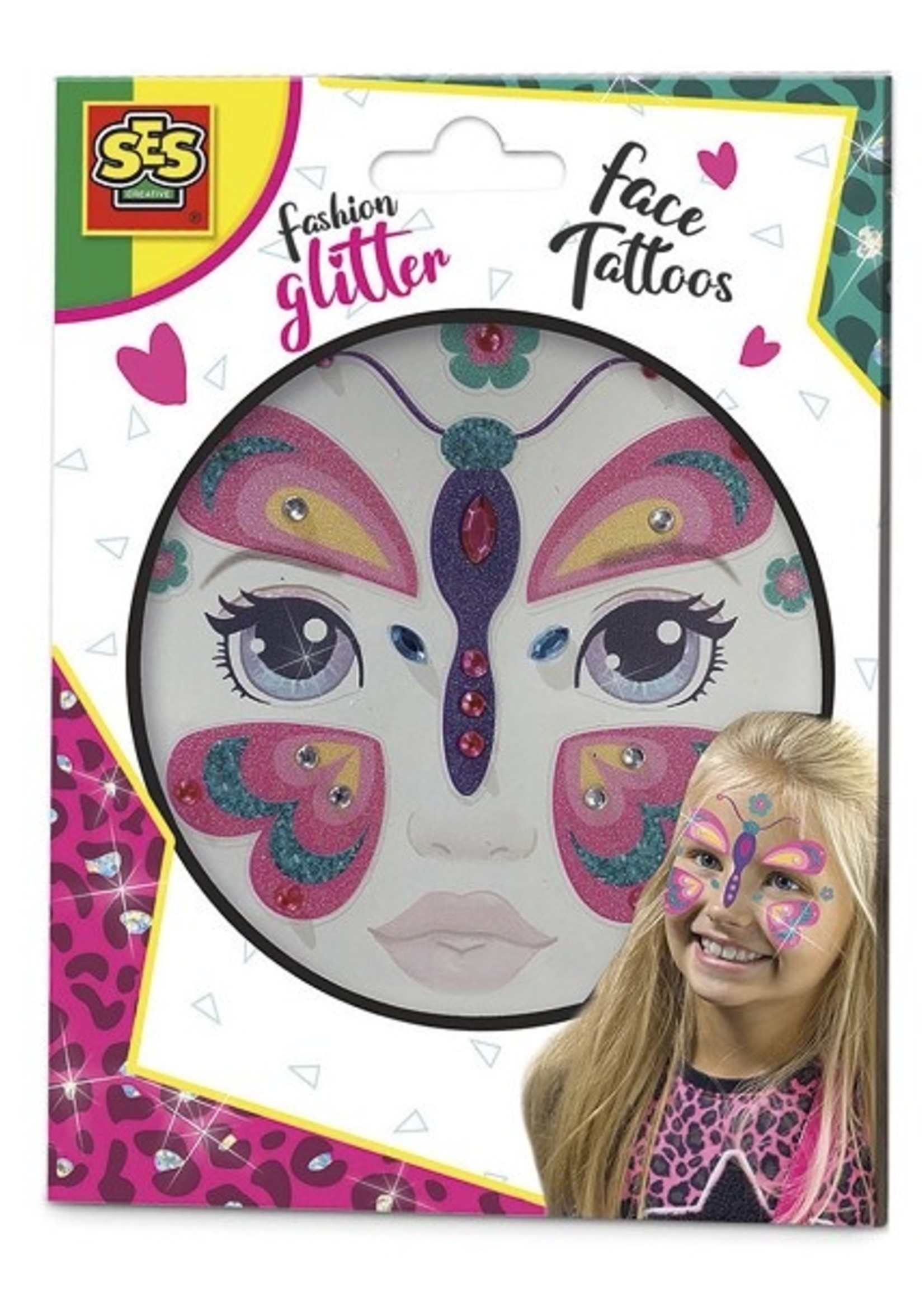 Ses Fashion glitter gezicht tattoos Vlinder