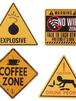 Tekstbord metaal 30x30x0,7cm geel