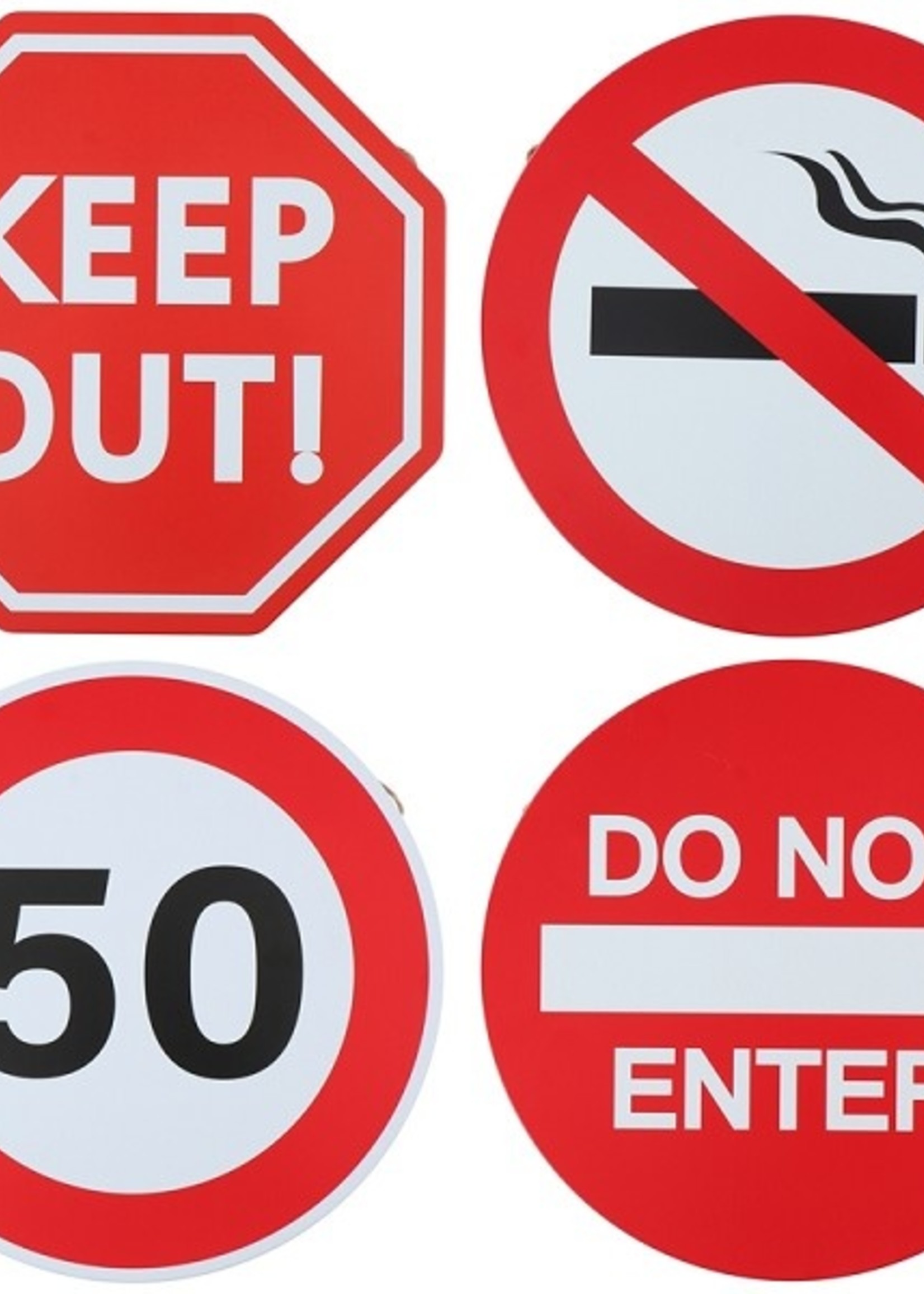 Tekstbord metaal Ø30x0,7cm rood