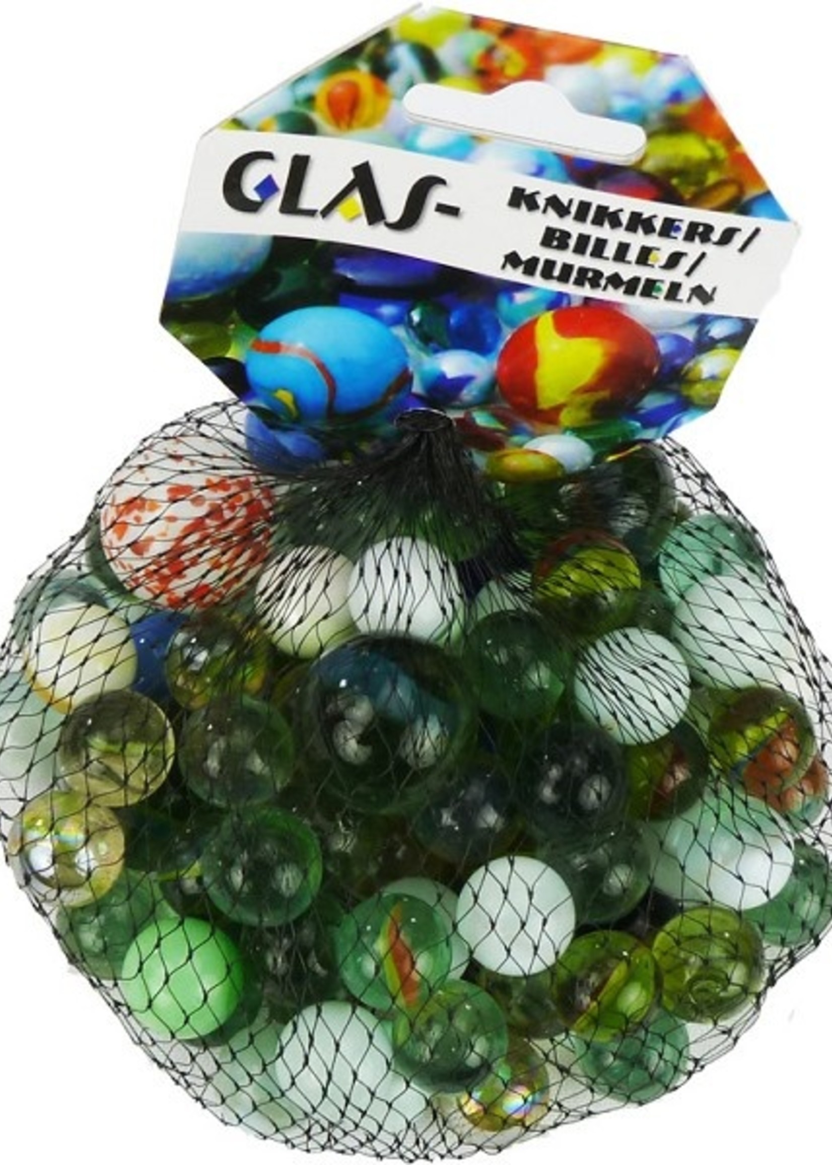 Knikkers 500 gram in netje (pondje)