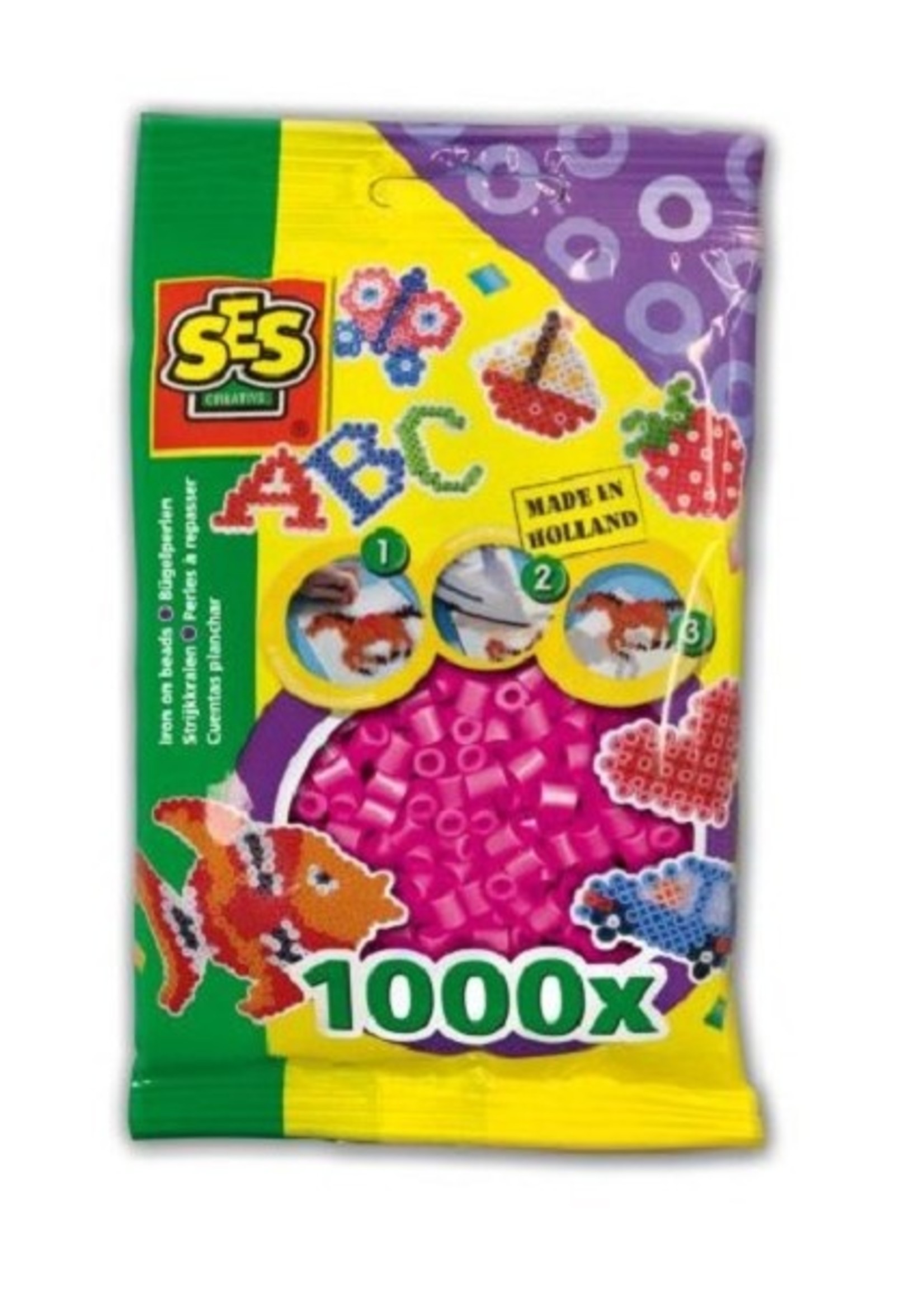 Ses Strijkkralen Neon Roze 1000stuks