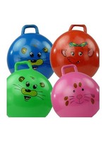 Skippybal 50cm met print. verkrijgbaar in de kleuren rood, groen, blauw en roze