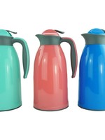 Isoleerkan kunststof 1,6ltr met drukknop assorti kleuren