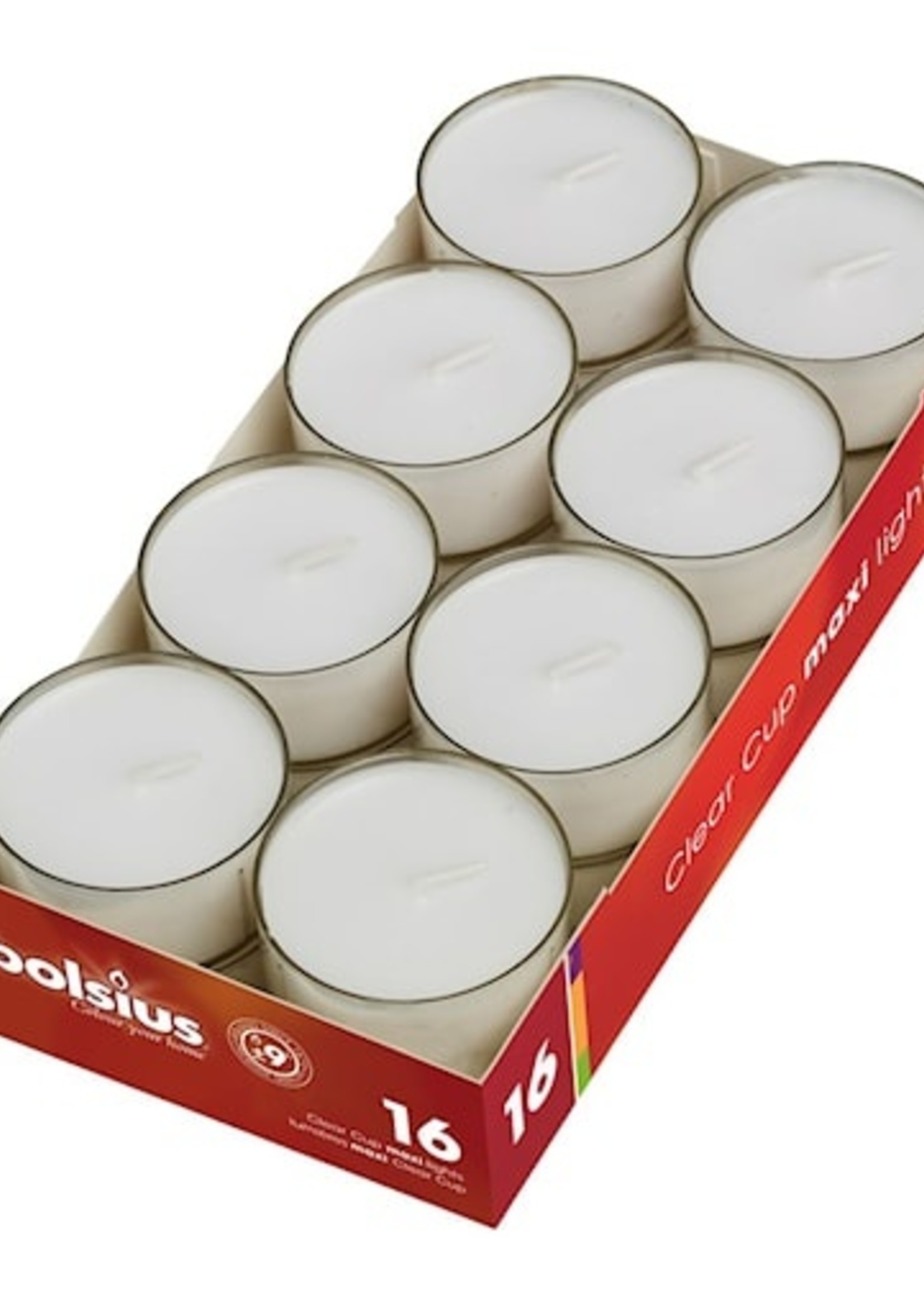 Bolsius CC Maxi licht 9u doos 16 stuks  WIT