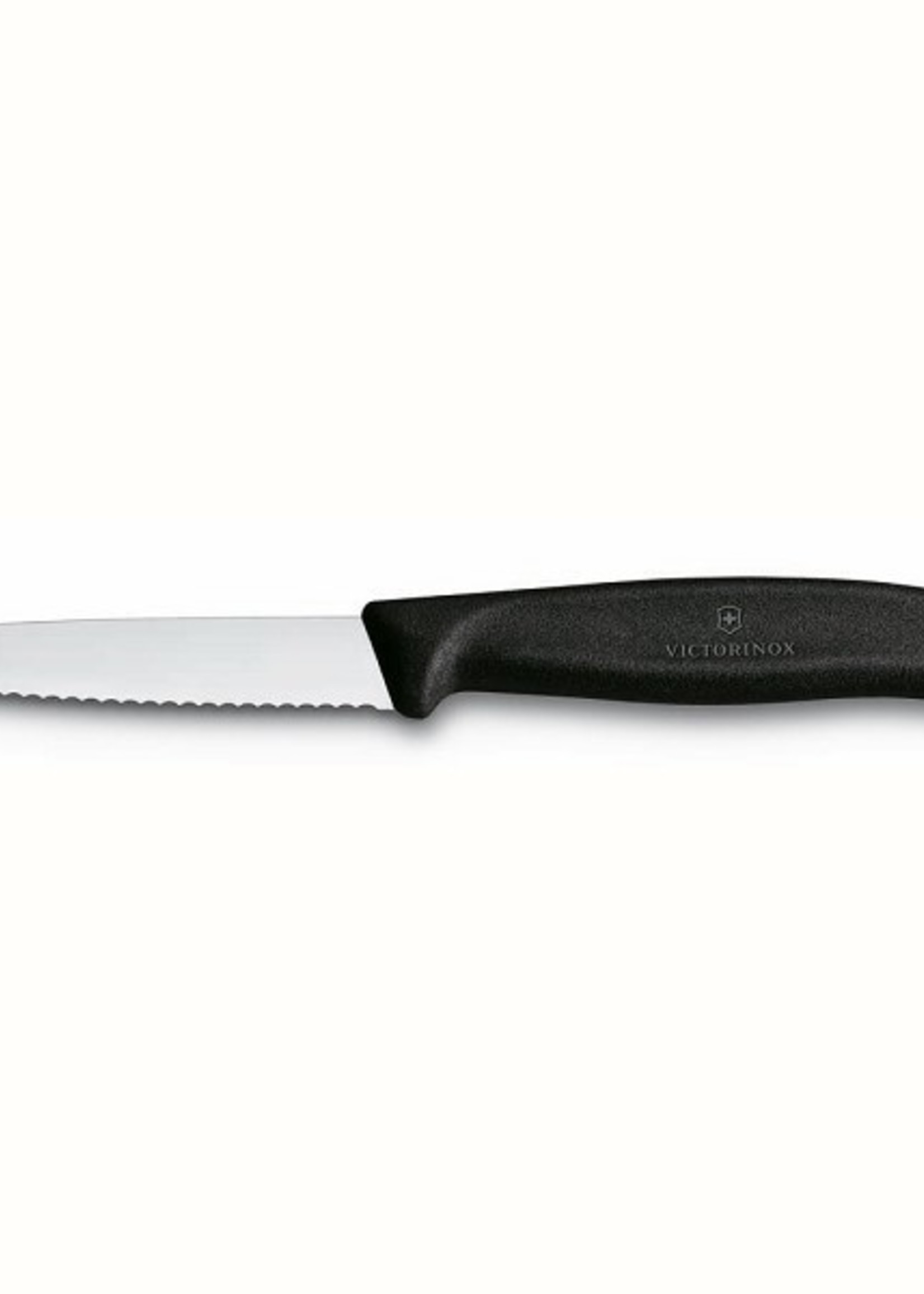 Victorinox Swissclassic schilmes 8cm gekarteld lemmet zwart handvat