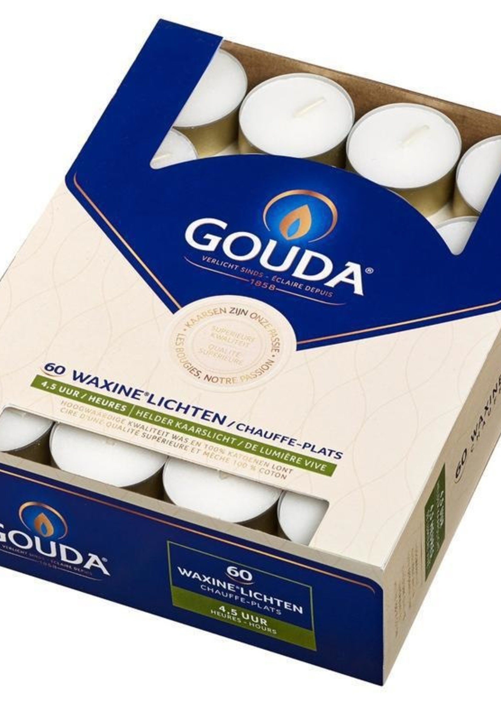 Gouda  Waxinelicht Wit 4,5 uur 60 stuks