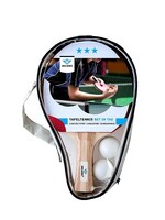 Tafeltennisset 2x 3-ster bat met 2 ballen in tas met rits