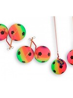 Regenboogbal met koord aan sleutelhanger Ø23cm