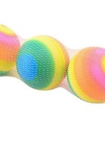 John Toy Regenboog ballen 3 stuks in net 8cm