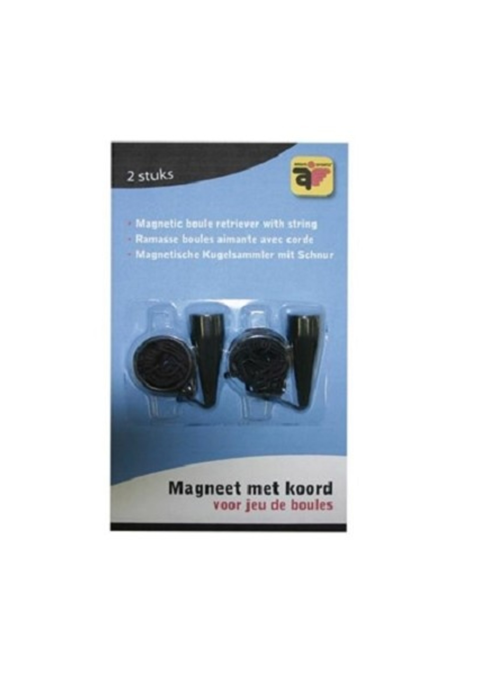 Jeu de Boules magneet met touw. per 2 op blister
