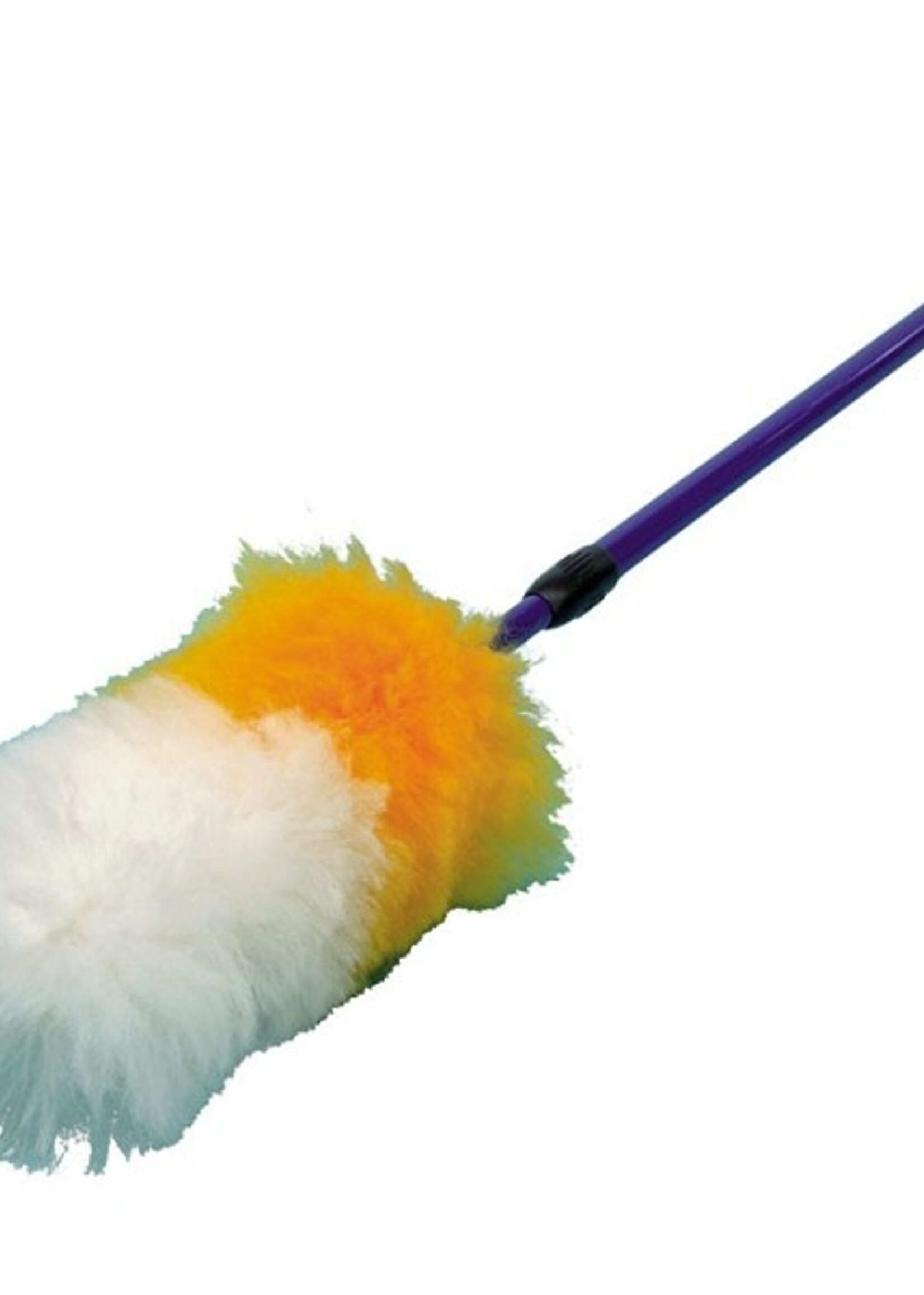 Plumeau lamswol gekleurd 60cm met teleskoopsteel (95cm)