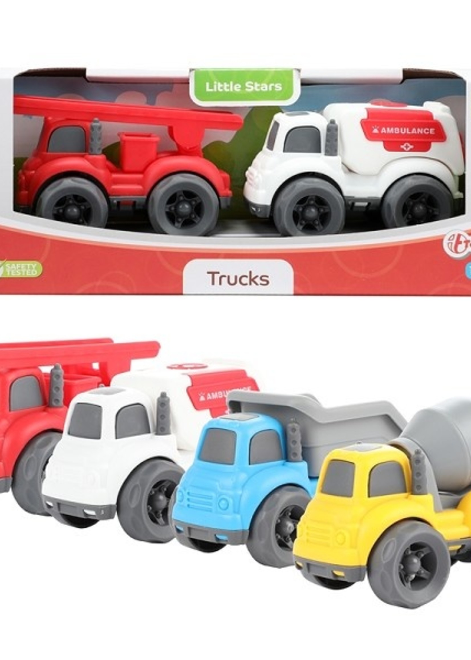 Toi Toys Bouwvoertuigen/hulpdienst auto's 2 stuks in doos