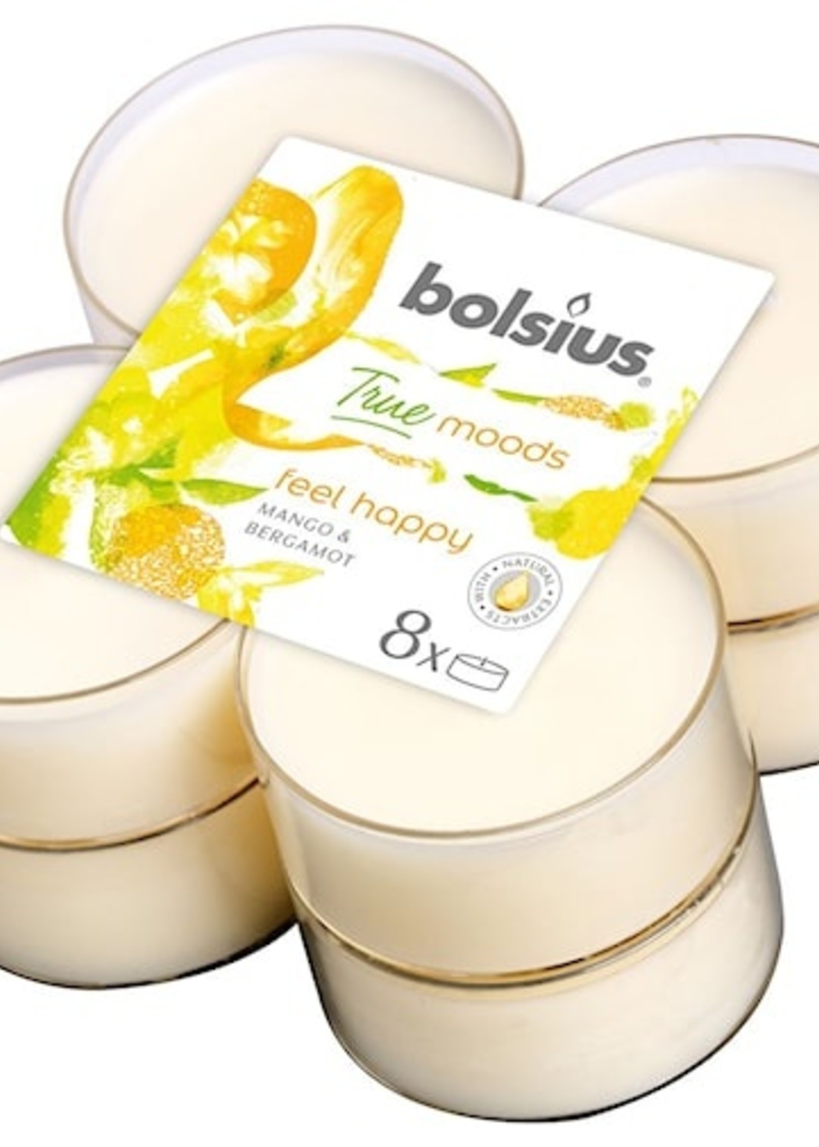 Bolsius Maxilicht geur 8 stuks True Moods Feel Happy