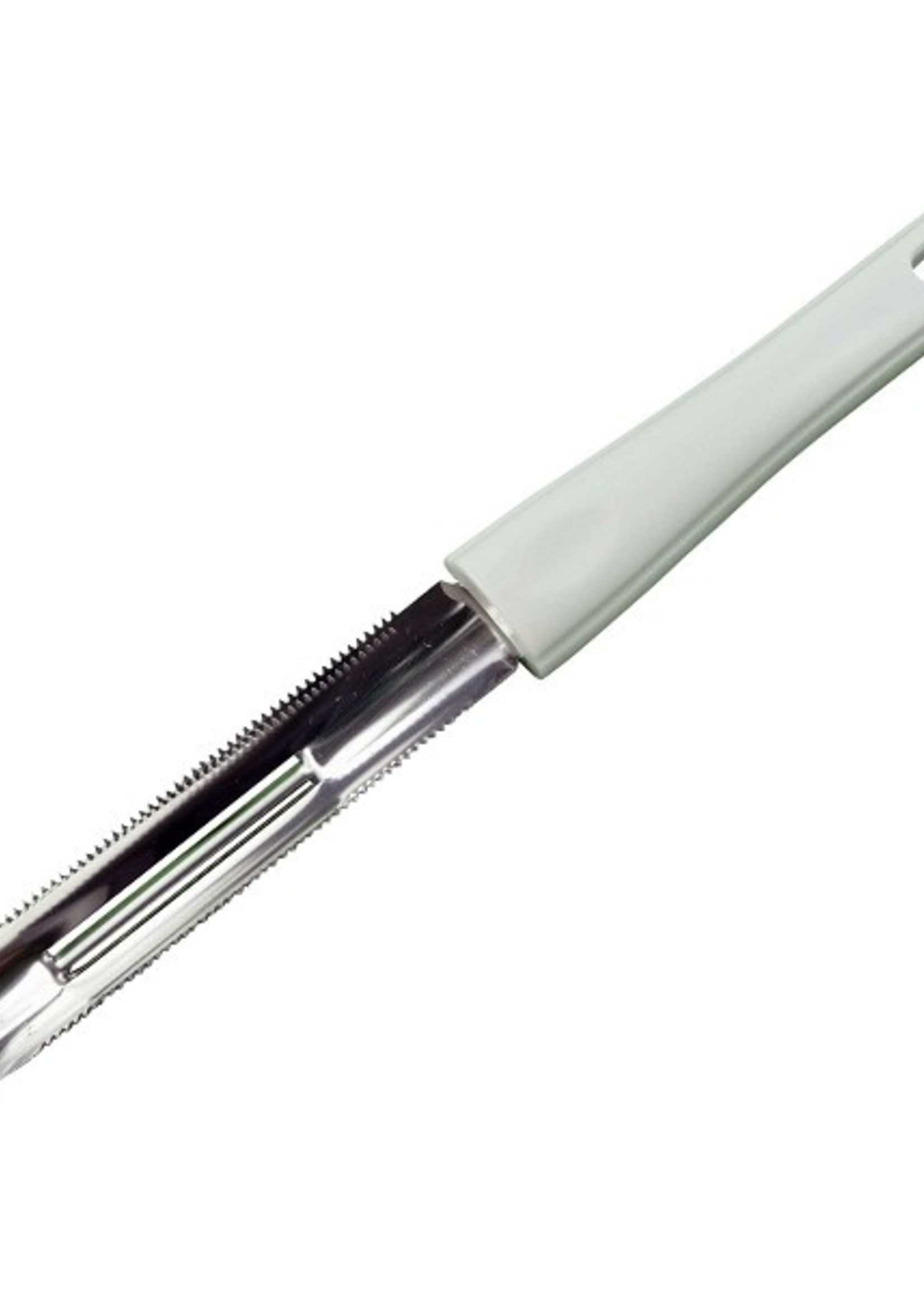 Dunschiller RVS lang met wit kunststof heft