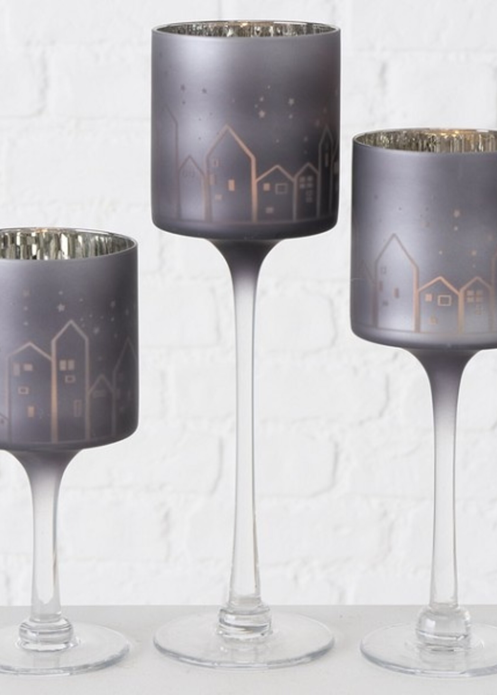 Boltze Home Windlicht Manou glas , 3 delig H20-30cm