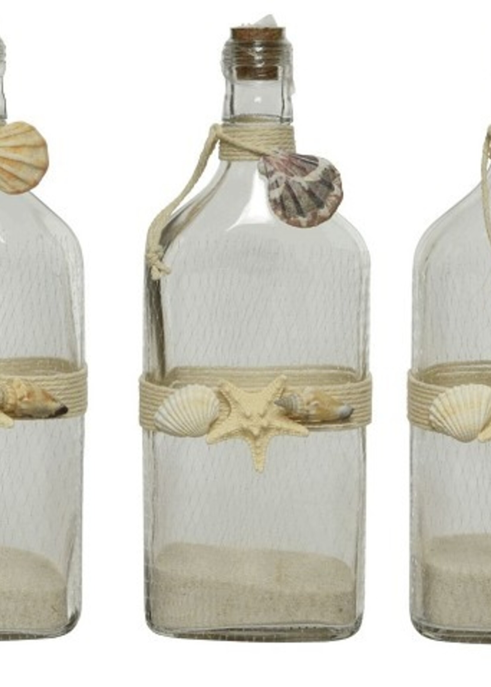 Fles glas 3ass L9.50-W6.50-H25cm transparant