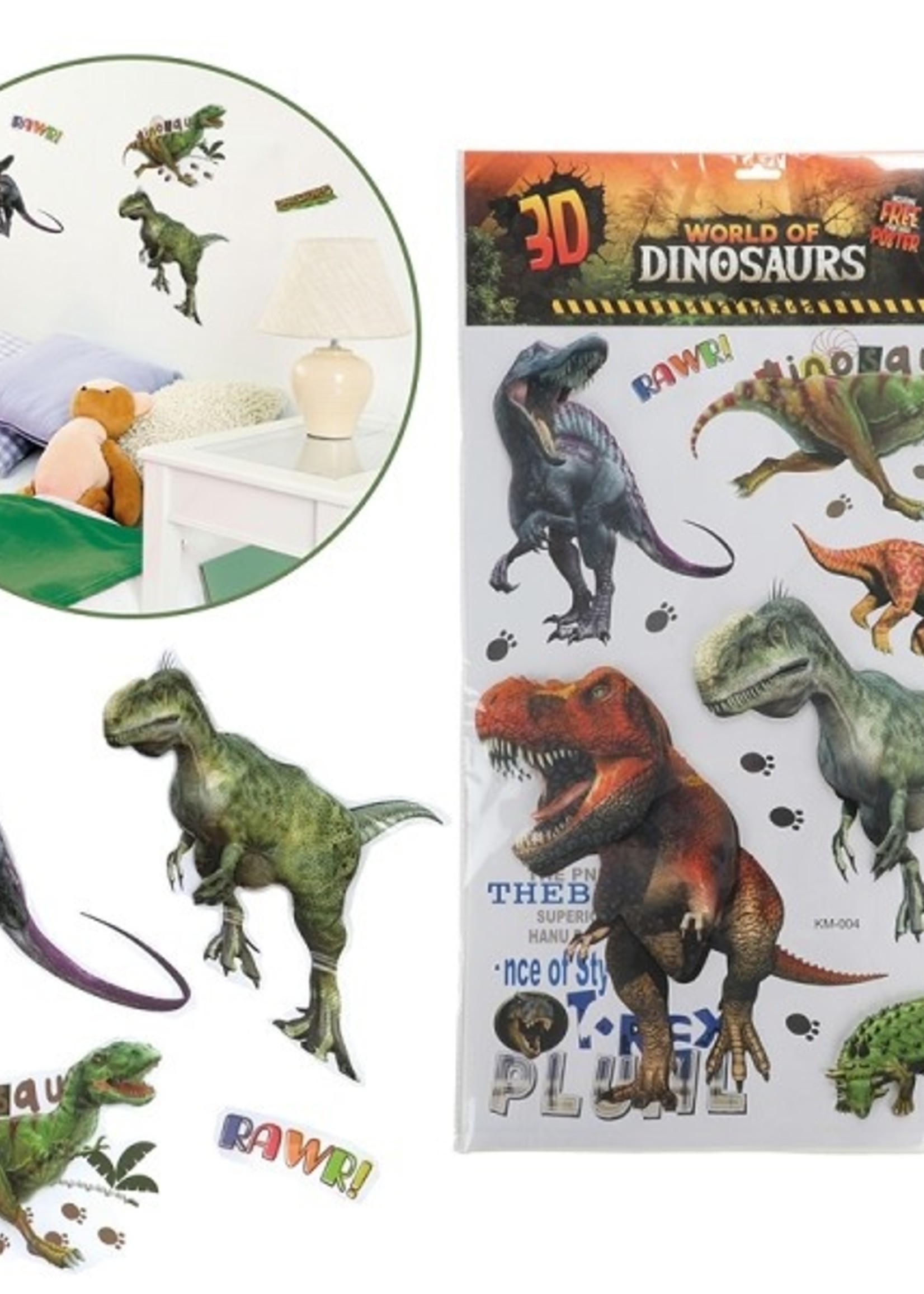 Toi Toys Muur deco stickervel Dino XXL 63x37cm