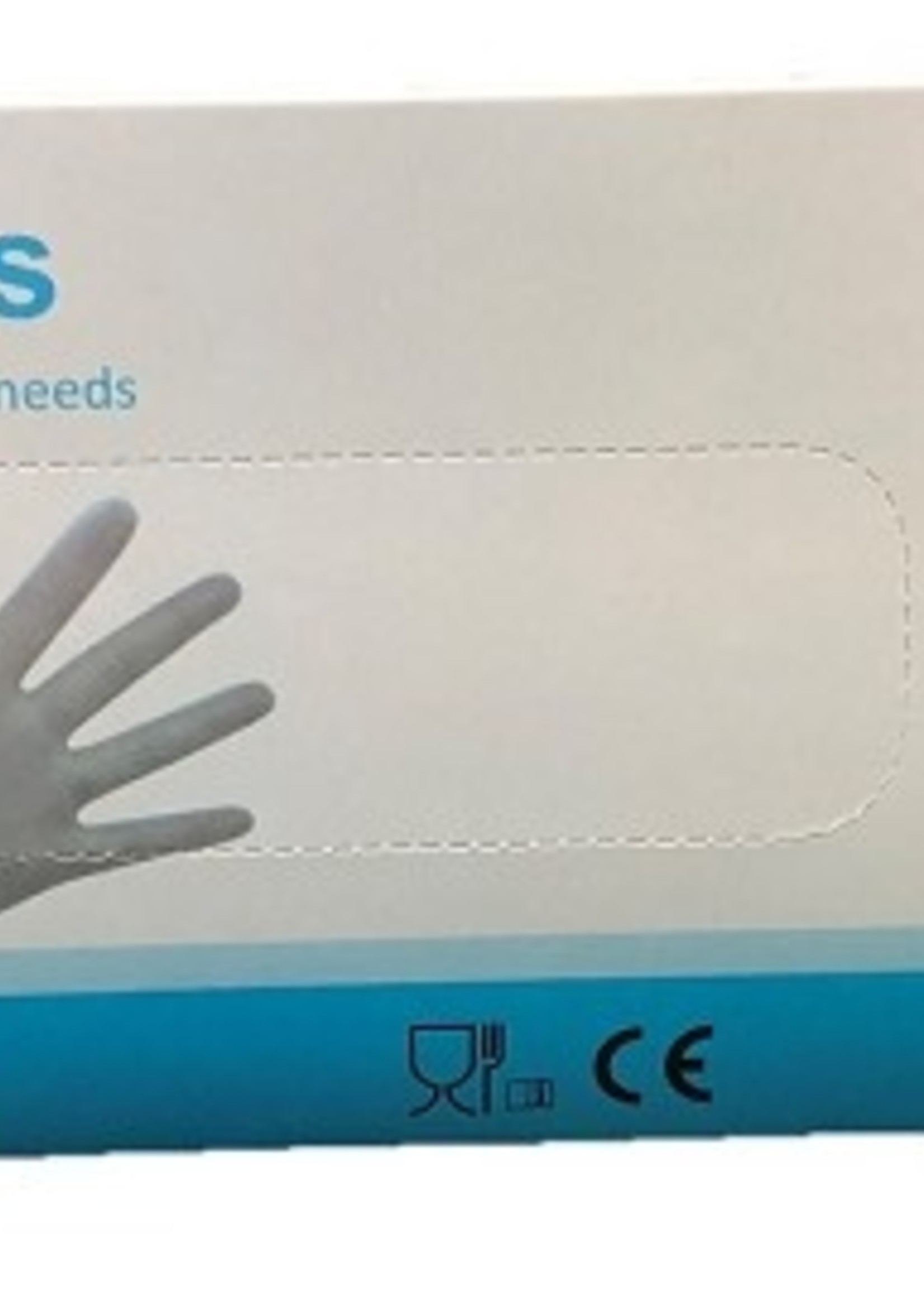 TPE Wegwerphandschoenen latex vrij 100 stuks maat S blauw