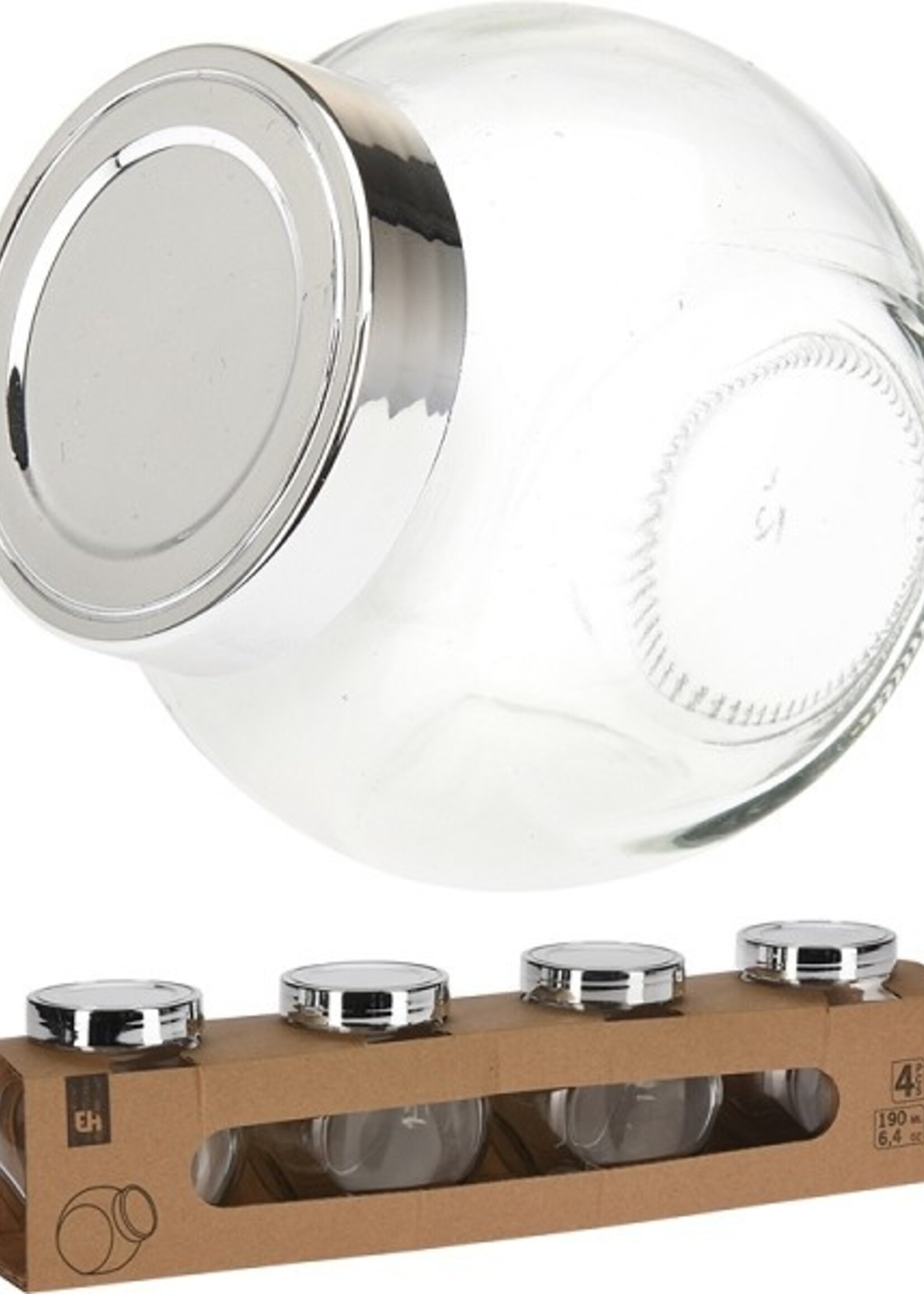 Voorraadpot 190ml set van 4 stuks