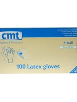 CMT Onderzoekshandschoen latex naturel gepoederd S- 100st