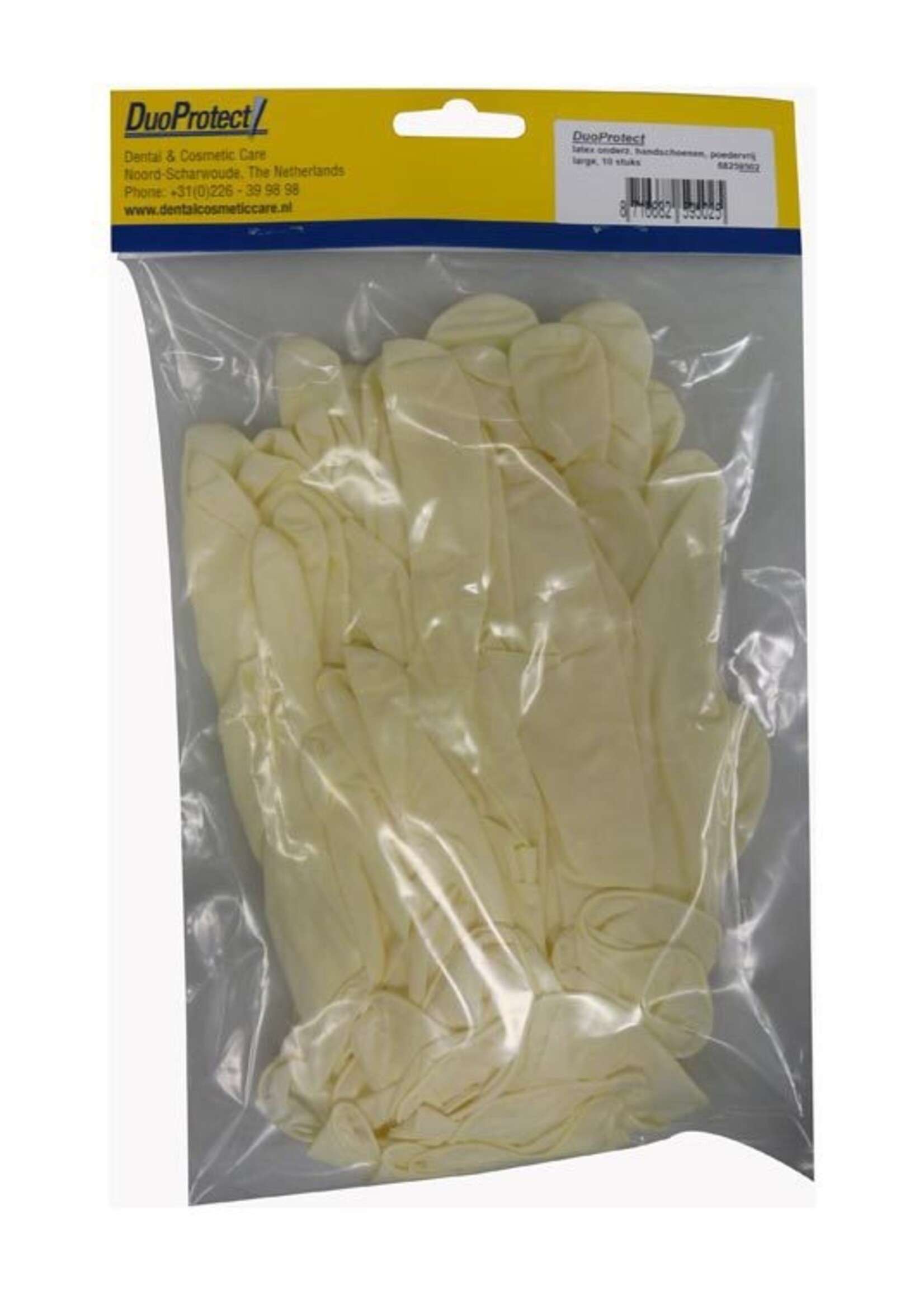 Duoprotect Handschoen latex poedervrij large 10st