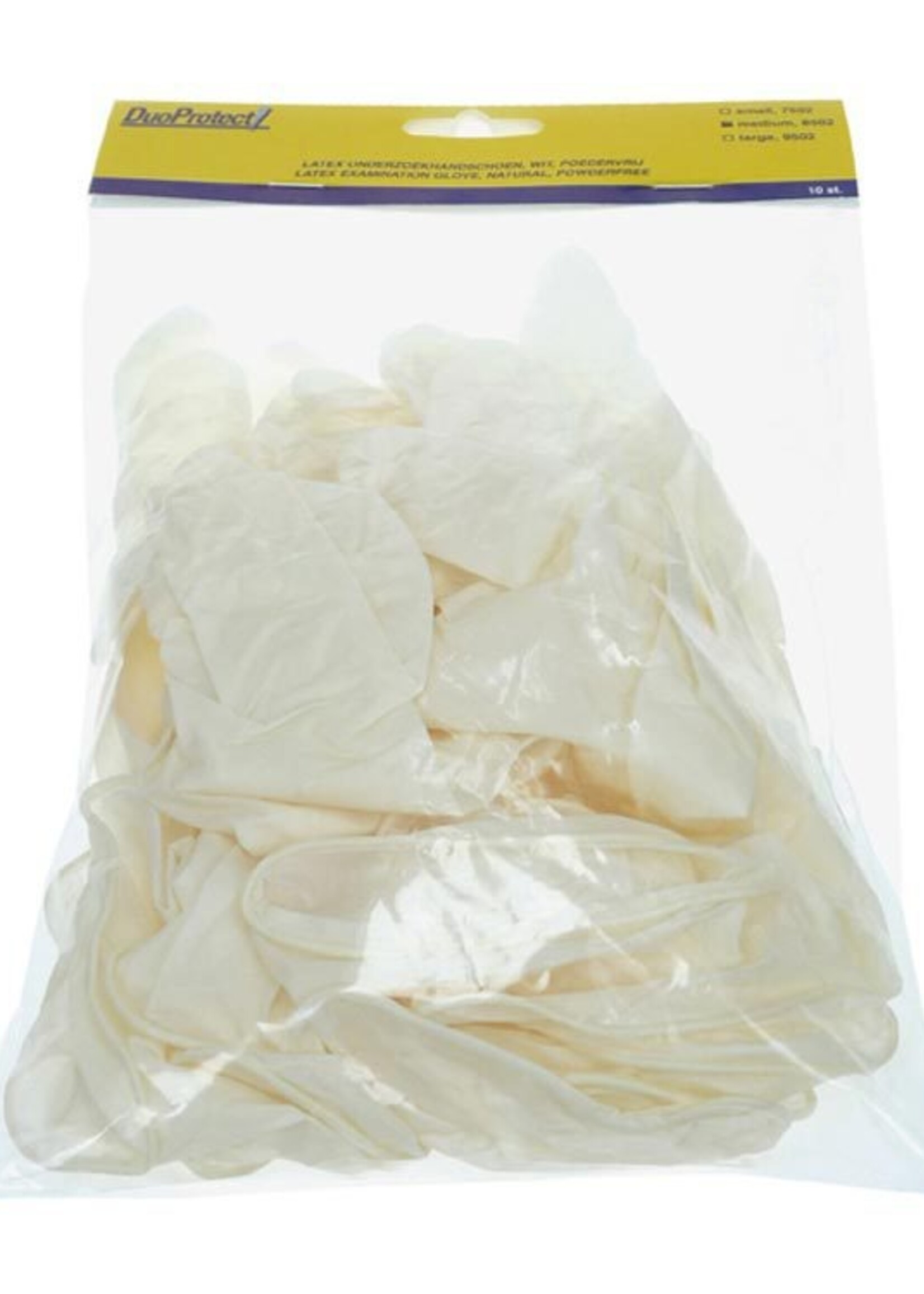 Duoprotect Handschoen latex poedervrij medium 10st