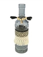 Fles Boheme glas Ø6xh20cm grijs