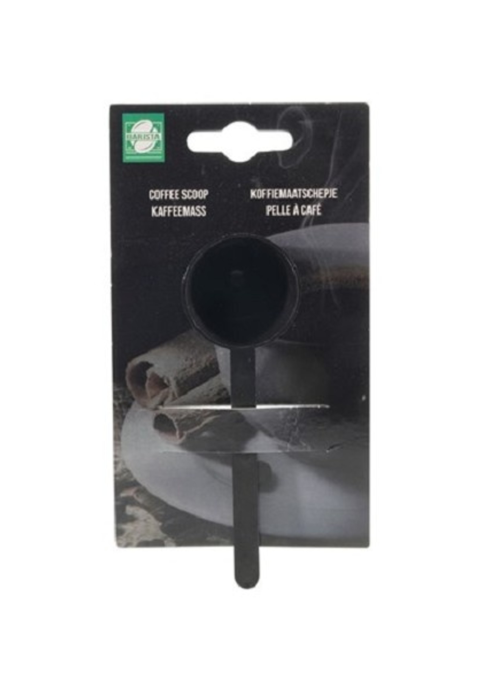 Barista Koffiemaatlepel kunststof zwart Ø3,5x11cm